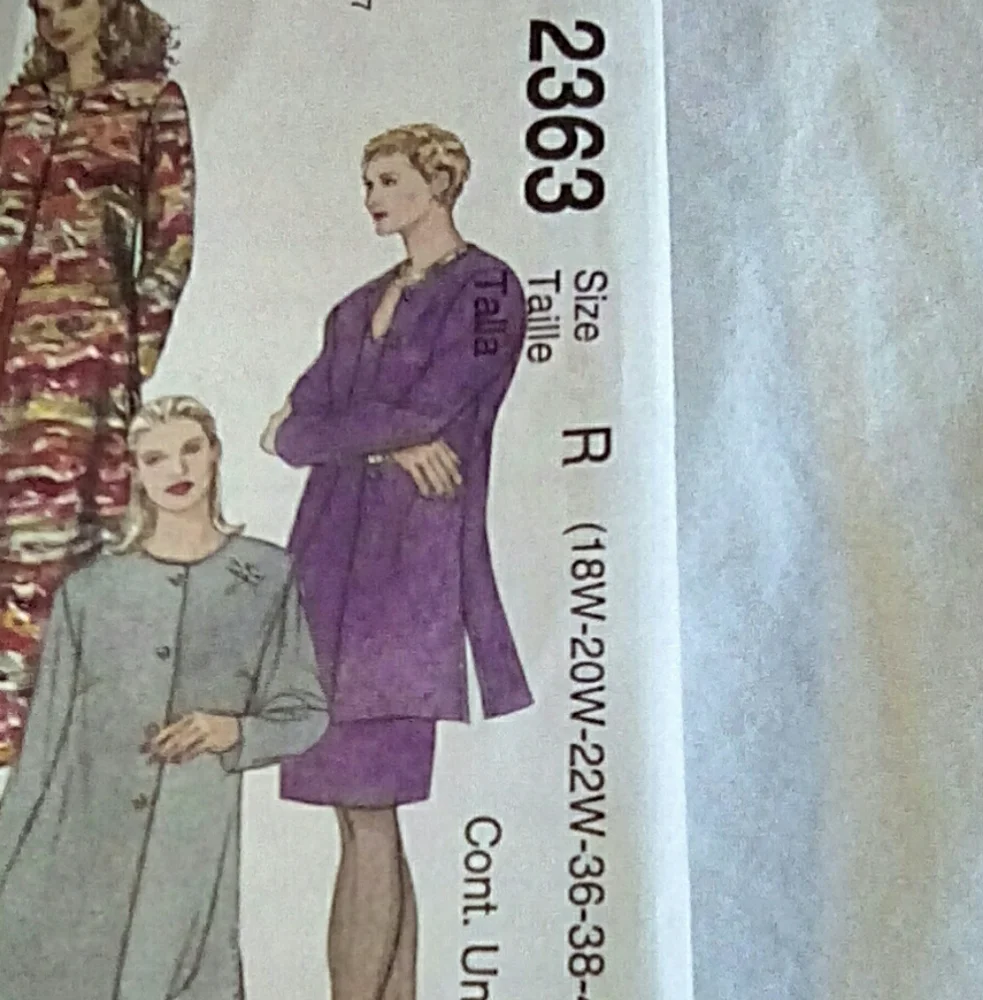 EASY vintage McCall's 2363 Jacket, dress 18W-22W